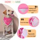 PAPIAMEN Birthday Dog Bandanas Girl,Pink Reflective Dogs Scarfs for Birthday Party Decorations Supplies for Dogs Pet Accessories,Cat Dogs Triangle Pet Scarves for Large Dogs Outfit,L