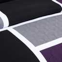 Chezmoi Collection Upland 7-Piece Quilted Patchwork Comforter Set, Purple/Black/Gray, Oversized King