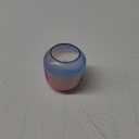 HD 6oz Iridescent Short Rounded Glass Candle Blue