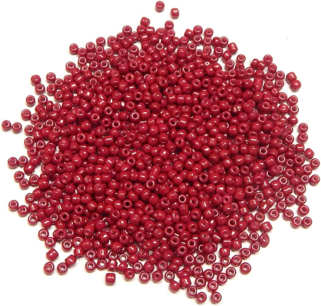 Perlin Glass Seed Beads 3mm 8/0 Round Mini Small Pony Beads 3300pcs for Making Earrings Bracelets Pendants Waist Jewelry DIY Handmade Opaque Color Kit (Red)