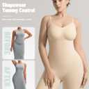 Bodysuit Shapewear for Women Seamless Body Shaper Tummy Control Snatched Waist Butt Lifter Sculpting Full Body Suit, Khaki (L/XL)