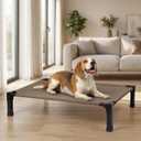 Niubya Elevated Outdoor Dog Bed, Cooling Elevated Pet Cot, Steel-Framed and Non-Slip Feet, Raised Dog Bed with Waterproof, Washable, Breathable Teslin Mesh, 42in