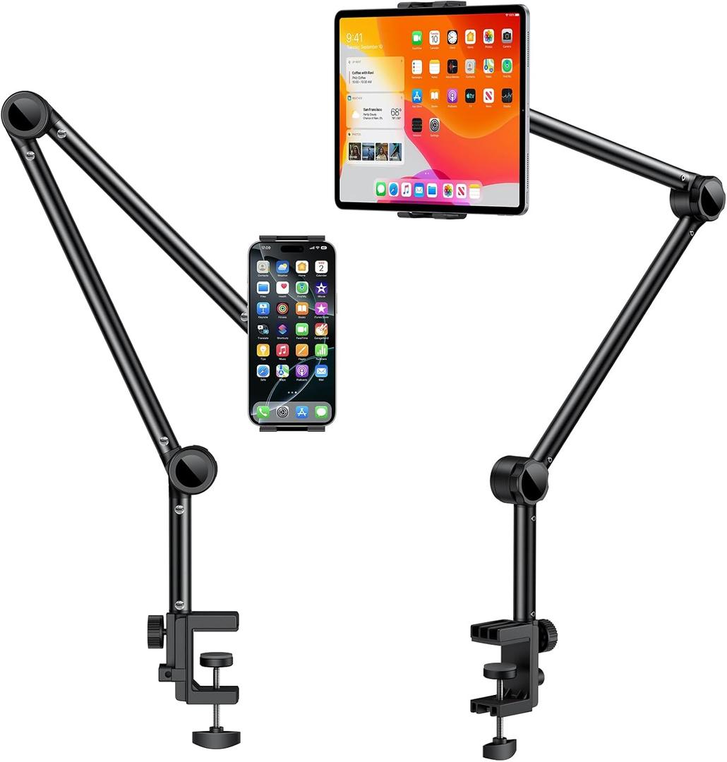 OMOTON Adjustable Tablet Stand for Desk, Tablet Mount for iPad, Phone Holder for Bed with 360 Rotation Fits for 4.7-11" iPad Pro, Air/Mini, Kindle and Phones