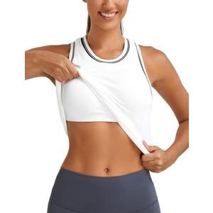 MathCat Workout Tank Tops for Women Racerback Basic Athletic Tanks Seamless Muscle Running Yoga Tops with Built in Bra, M