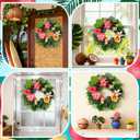 Cinnvoice Hawaiian Leis Flower Wreath Decoration Tropical Wreaths for Front Door Hawaiian Door Hanging Decor Summer Tropical Floral Wall Decor for Indoor Outdoor Decoration