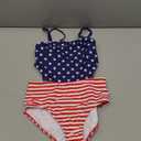 Kanu Surf Girls Beach Girl Sport Cut-Out One Piece Swimsuit (12, America Red/White/Blue)