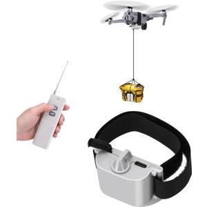 Universal Drone Airdrop System Compatible with DJI Mavic Mini 4 Pro, Mini 3, Mini 2, Air 2, Air 2S, Mavic 3 Pro, Mavic 2 - Payload Clip, Release Device, Airdropper with Fish Bait Ring Thrower Accessories (Drones Not Included)