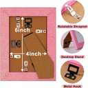 4x6 Glitter Picture Frame with Mat for 3x5, HD Real Glass Pastel Sparkle Photo Frames, Colorful Cute Fun or Unique 4 by 6 Artwork Framel for Tabletop or Wall Display Pink 2 Pack