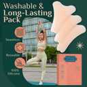 2 x Invisible Silicone Pads for Women  Reusable Seamless Inserts | Smooth Front Guard for Leggings, Swimwear & Activewear (3 Pack) Beige