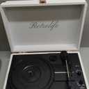 Turntable Vinyl Record Player 3-Speed Suitcase Portable Belt-Driven Record Player with Built-in Speakers RCA Line Out AUX in Headphone Jack Vintage White