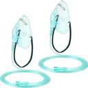 Geiserailie 2PCS L Oxygen Mask with 6.6 Ft Tubing and Adjustable Elastic Strap, Adult Oxygen Mask with Tubing, Breathing Masks for Face Adult