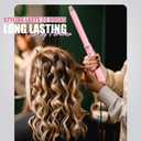 FARERY Long Barrel Curling Iron 1 Inch, Extra Long Curling Iron for Thin Hair, Infused Argan Oil & Keratin, 11 Adjustable Temp, Include Clips & Silicone Pad, Pink