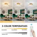 CANEOE Modern Ceiling Light Fixture, Gold Dimmable Close to Ceiling Light with Remote Control,Sputnik Flush Mount Ceiling Lamp for Bedroom Living Room Kitchen Modern Chandelier Light Fixture Ceiling