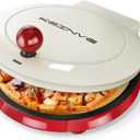 KEINVE 1000W Pizza Maker, 2-in-1 Indoor Griddle and Pizza Cooker, 8.5" 180° Open Nonstick Plate for Quesadilla, Panini, Crepe and More