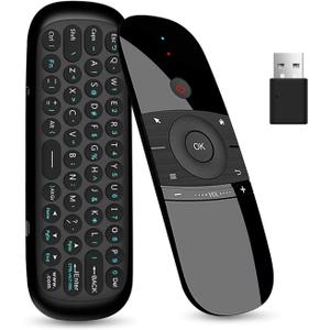 WeChip W1 Universal TV Remote Air Mouse, Wireless Keyboard Fly Mouse 2.4GHz Connection Air Remote Keyboard Mouse for Android TV Box/PC/Smart TV/Projector/HTPC/All-in-one PC/TV (w1)