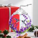 Stained Glass Ornament, Christmas Ornament, Hanging Ornaments for Home Decor & Christmas Tree Ornaments – Exquisite Holiday Decor, Xmas Gifts & Holiday Present - Hummingbirds