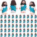 Bememo 50 Pcs Mini Jesus Figures Original Design Jesus Toys Little Figures to Hide and Seek Sunday School Religious Easter Party Favors Gift(Cyan)