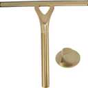 8.9x8.7inch Gold Stainless Steel Shower Squeegee Window Squeegee with Hanging Hook Glass Wiper Squeegeer Cleaning Tool for Clean Ceramic Tile,Shower Door, Mirror,Window,Car Glass,Table Top