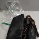 Leather Backpack for Men Fits 15.6" Laptop Vintage Backpacks Waterproof Drawstring Backpack for Travel Daily Work Black