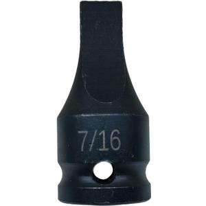 1/2-inch Drive Slotted Screwdriver Bit Socket/Drag Link Socket, 7/16" Width x 0.05" Thickness Tip, Heat-Treated Cr-Mo Alloy Steel