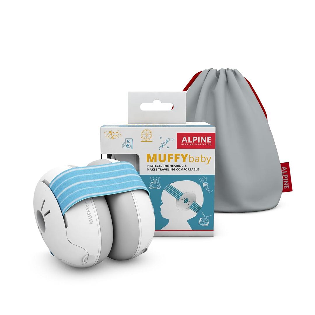 Alpine Muffy Baby Ear Protection for Babies and Toddlers up to 36 Months - CE & ANSI Certified - Noise Reduction Earmuffs - Comfortable Baby Headphones Against Hearing Damage & Improves Sleep - Blue Alpine Muffy Baby Ear Protection for Babies and Toddlers up to 36 Months - CE & ANSI Certified - Noise Reduction Earmuffs - Comfortable Baby Headphones Against Hearing Damage & Improves Sleep - Blue