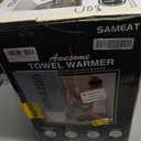 SAMEAT Heated Towel Warmers for Bathroom - Large Towel Warmer Bucket, Wood Handle, Auto Shut Off, Fits Up to Two 40"X70" Oversized Towels, White