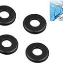 Pool & SPA Ladder, Hand Rail Escutcheon Plate Cover ReplacePool Handrail Base Decorative Cover (4 PCS Black)