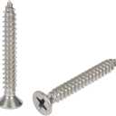 #8 x 1-1/4" Stainless Steel 304 (18-8) Flat Head Phillips Wood Screws 50pcs Solid Stainless Screw by Jigreat
