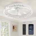 Ceiling Fans with Lights and Remote, 18 Inch Flush Mount Fan Light, 6 Speeds, 3CCT, Dimmable, Low Profile Ceiling Fan, Modern Ceiling Fan with Light for Bedroom and Living Room, White