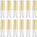 G9 LED Bulb 7W, 60W G9 Halogen Bulb Equivalent, 650LM, AC 100V-240V, Daylight White 6000K, Non-Dimmable G9 Bulbs for Home Lighting, 12-Pack
