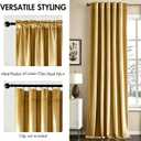 MIULEE Velvet Curtains 90 inches - Luxury Blackout Curtains for Bedroom Living Room Thermal Insulated Super Soft Window Drapes Rod Pocket & Back Tab, Golden, W52 x L90 inches, 2 Panels