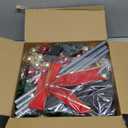 6ft Pop Up Prelit Christmas Tree with Remote, Collapsible pre lit Artificial Christmas Tree with Already Decorated Pull Up 100 White Lights Red&Gold Ribbon, Bows for Christmas Holiday Party Decor