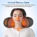 3-in-1 Rechargeable Neck Massager Pillow with Heat, Vibration & Traction, Deep Tissue Pain Relief, Neck Hump Corrector & Cervical Support for Home Office Travel (Gray) (Gray)