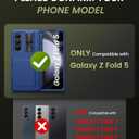 for Samsung Galaxy Z Fold 5 Case & S Pen Holder & Hinge Protection & Camera Cover, Built-in Card Holder & Screen Protector, Durable Multifunctional Wallet Phone Case for Z Fold 5 2023, Blue
