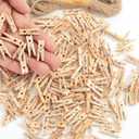 Mr. Pen- Mini Wooden Clothes Pins for Photo, 1 Inch, 200 Pack, Small Clothespins with 10 Meter Jute Twine for Scrapbooking, Labeling Plants, Gift Tags, Tiny Crafts, Photo Display, Decoration