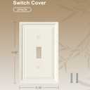 2-Pack Single Toggle Light Switch Cover Plate, Durable Natural Bamboo Fiber Decorative Switch Plate Covers, Light Almond 1 Gang Wall Plate, Corrosion Resistant