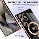 Newseego for Samsung Galaxy S24 Ultra Magnetic Case, Luxury Cute Love Heart Design Plating Edge Case for Women Girls Soft TPU Shockproof Camera Lens Protector Case for Samsung Galaxy S24 Ultra-Black