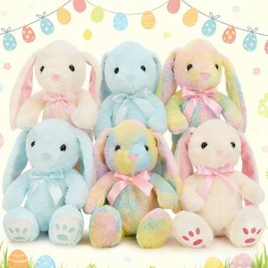 MaoGoLan 6 Pack Floppy Bunny Stuffed Animals 12 inch Easter Bunnies Bulk, Cute Plush Rabbit Toys Easter Gift Basket Stuffers for Kids Girls Party Favors Spring Decorations (Machine Washable)