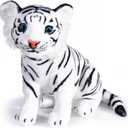 Berry President Stuffed Animal Toys, Plush Toys, Sitting Tiger Stuffed Toys, Lifelike and Lovely Animal Dolls, Gifts for 3+ Boys and Girls (White, 9.4 in)