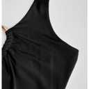 WDIRARA Women's Cut Out Sleeveless Halter Top Deep V Neck Tie Backless Going Out Tank Tops Black X-Small (Black, XS)