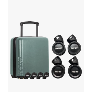 Take OFF Luggage Green Personal Suitcase + 4 Replacement Wheels