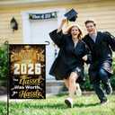 2 x Graduation Yard Signs Class of 2026 2027 - Class of 2026 Garden Flag | Graduation Decor Party Favors Supplies for Outdoor Indoor Double-Side Backdrop Banner for Garden Porch Patio Lawn Yard Home,12x18Inch (Black)