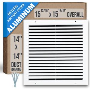 Fits 14x14 Duct Opening | Aluminum Return Air Grille by Handua | Vent Cover Grill for Sidewall and Ceiling | Rust Free | Durable Powder Coating | HVAC Cold Air Intake Grille | White Fits 14x14 Duct Opening | Aluminum Return Air Grille by Handua | Vent Cover Grill for Sidewall and Ceiling | Rust Free | Durable Powder Coating | HVAC Cold Air Intake Grille | White
