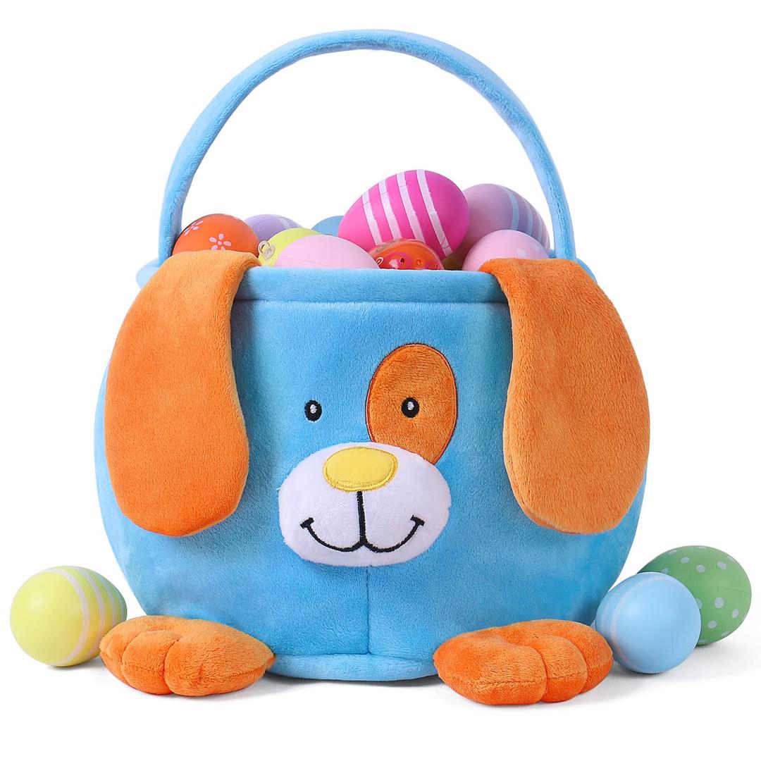 Easter Bunny Baskets for Kids, Egg Hunt Bags Plush Rabbit Bucket Easter Gifts for boys and girls