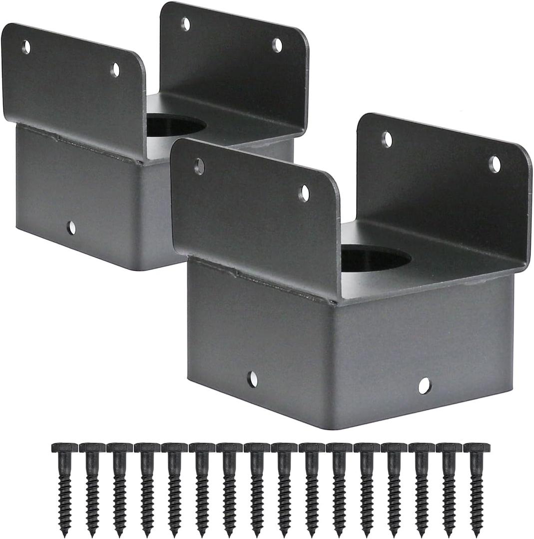 Post Anchor Connector (2 Pack), Stainless Steel Tie Bracket for 4x4 and 4x6 Wood Posts, Supporting Wood Beams (44(Actual size: 3.5"3.5")