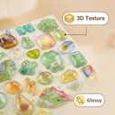 4 Sheet Bloom 3D Cute Puffy Stickers - Kawaii Resin Decorative Sticker Set for Kids, Girls, Adults, Japanese Cartoon Reusable Stickers for DIY Scrapbooks Planner Phone Case (Heart-Melting)