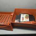 Emsco Group Easy Picker Raised Bed Grow Box  with 30" Stand, 4 Casters, and Supply Storage Grate  Self-Watering - Terracotta