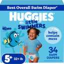 Huggies Little Swimmers Disposable Swim Diapers, Size 5-6 (32+ lbs), 34 Ct (2 Packs of 17)