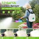VAXMAY Battery Powered Sprayer 3.2 Gallon, Backpack Sprayer with 3 Adjustable Forces, Battery Indicator, 5 Mist Nozzles, 41" Retractable Wand, USB Rechargeable Garden Sprayer for Weed Lawn Yard