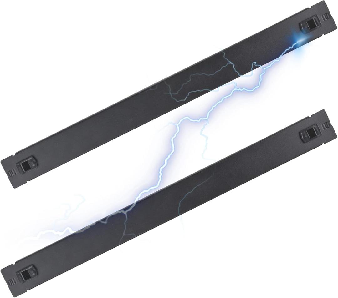 RIVECO 1U Blank Panel Spacers for Server Cabinets & Network Racks on Mounting Rail 19 Inches SPCC Steel Tool Less Quick to Assemble Black 2PCS